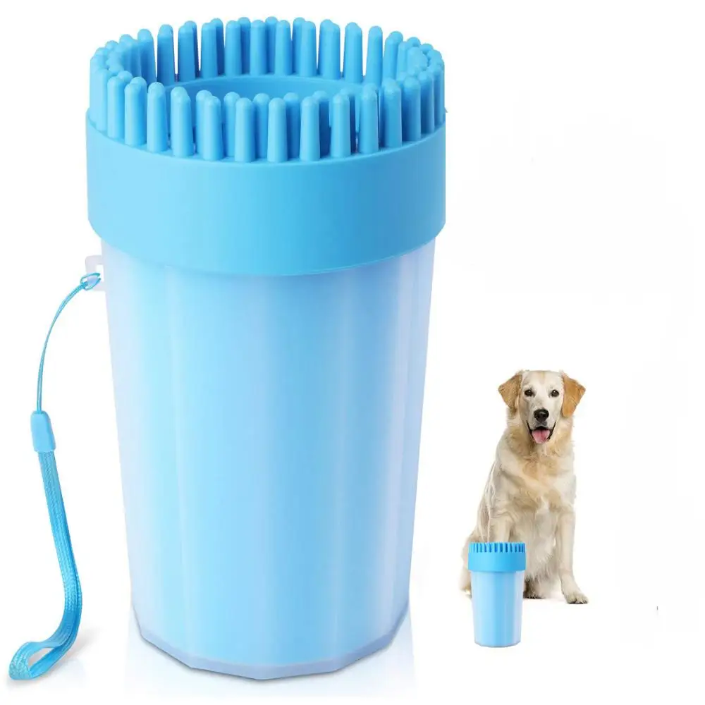 Portable Premium Dogs Cleaning Brush Cup with Rope, Soft Silicone Cats Pet Grooming Muddy Paws