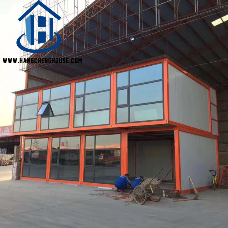 stackable 20ft prefab modular container office building with glass wall