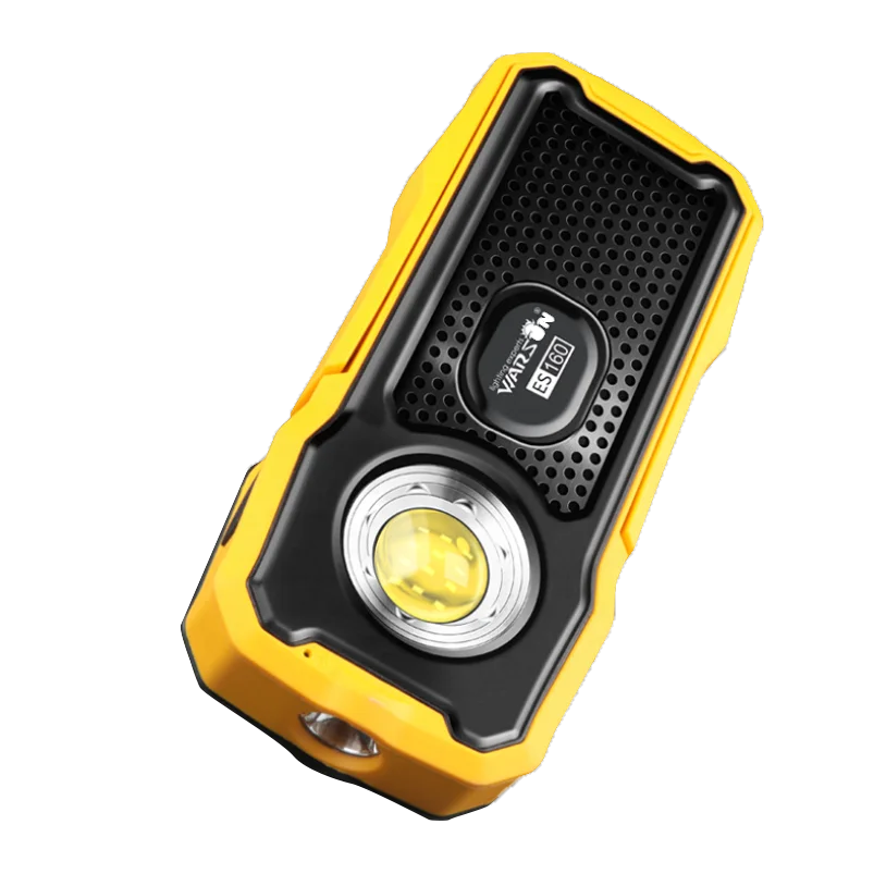 WARSUN ES160 outdoor portable flashlight worklight lamp USB rechargeable led cob inspection work light with Speaker