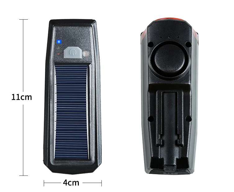 USB Rechargeable Solar Bike Lamp Intelligent Sensing Bike Headlight with Horn Riding Equipment