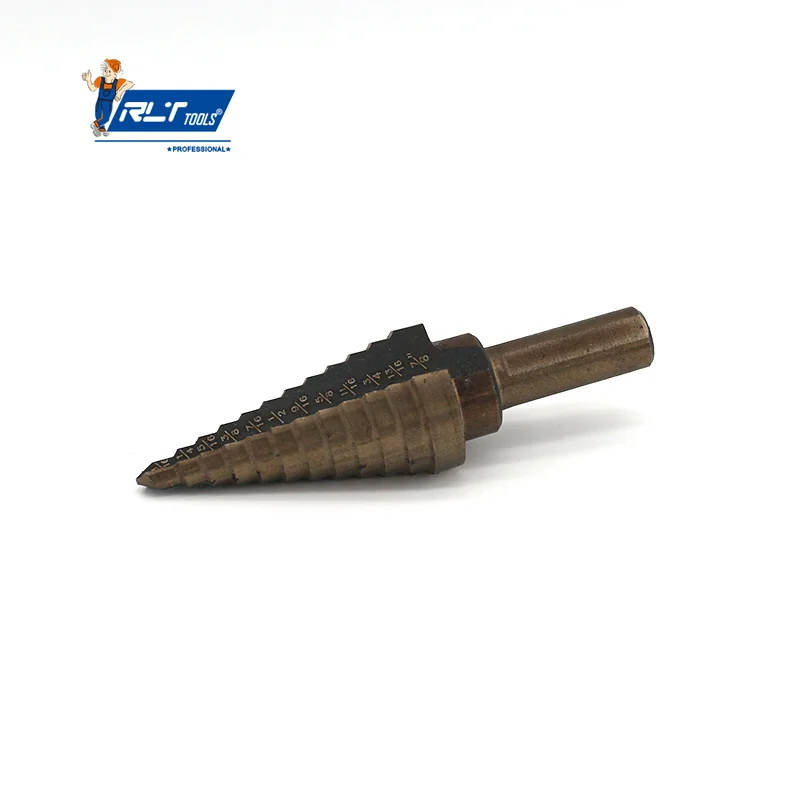 Rlt Tools High Quality 5pcs In 1 Box Pagoda Drill Wood Drill Triangular Stepped Cone Metal Drill Bit Set