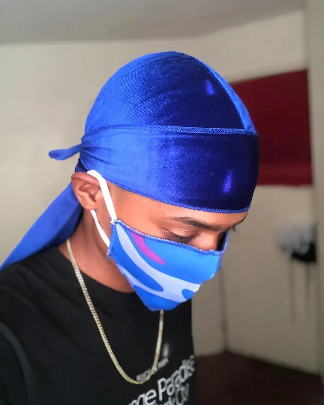  Custom Logo Plain Headbands And Crush Velvet Durag Stretch Headwraps Crushed Sportin Waves Durags For