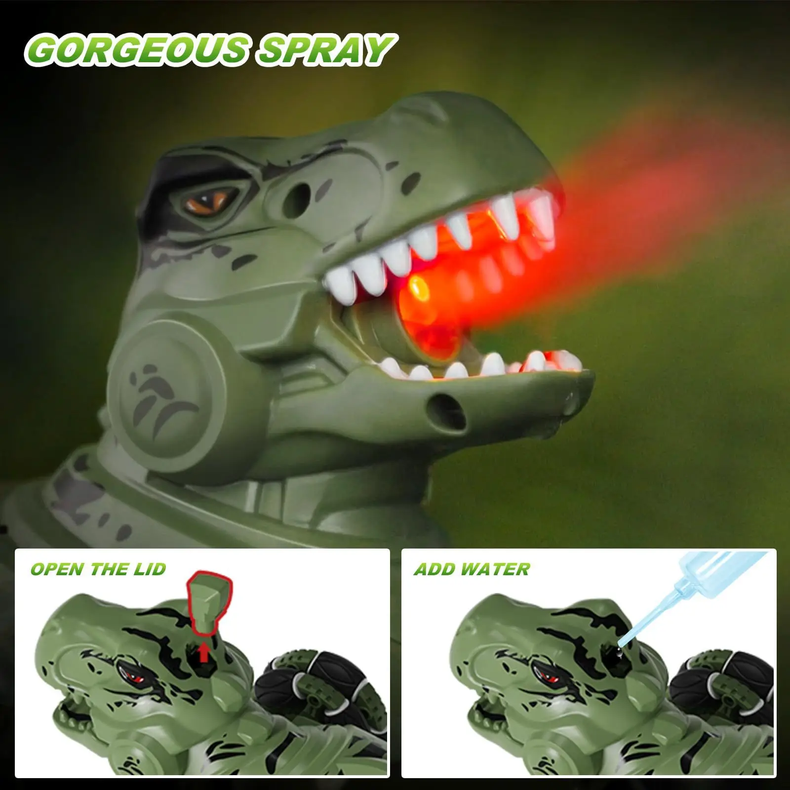 Eight-wheel variant Dinosaur stunt car spray deformation remote control four-wheel drive climbing gesture sensing remote control