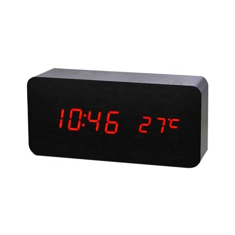 Деревянный будильник LG3041 двойной режим будни/выходных повтора деревянные светодиодные часы для прикроватных настольных детских