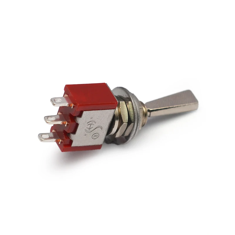 Flat Knob Two Way 3 legs Mini Electric Guitar Humbucker Pickup Coil Split Selecting Switch ON/ON Red