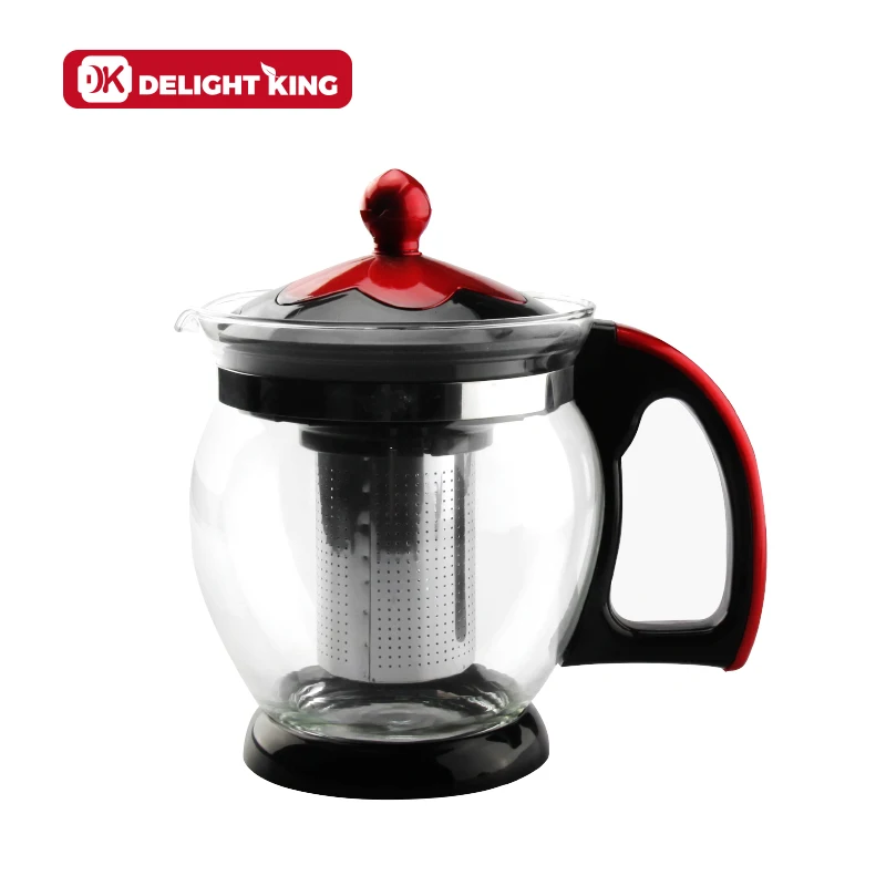 Glass Flowers Tea Pots with lid Teapots with Stainless Steel Tea Infuser on Sale/ High quality glass tea pot sets
