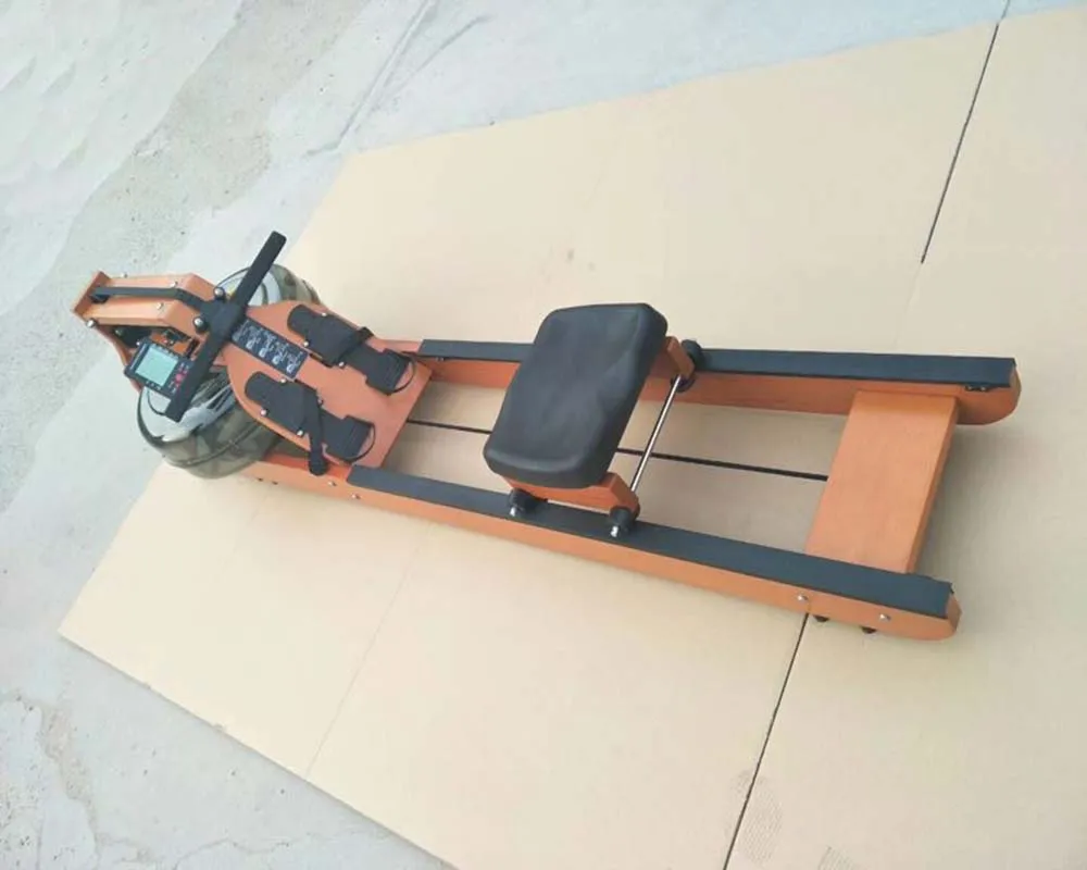 Wholesale manufacture Foldable Wooden Rower  Machine Cardio Machine Water Rowing machine
