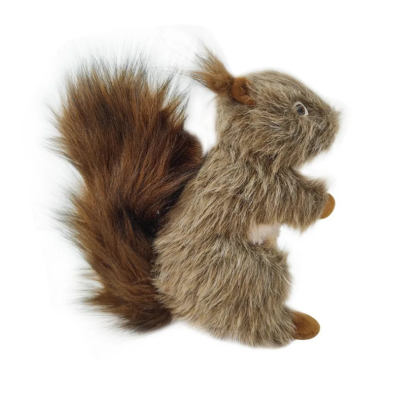 Simulation squirrel dog toy plush hunting toys for dogs hidden seek animals chew toy pet new fur supply