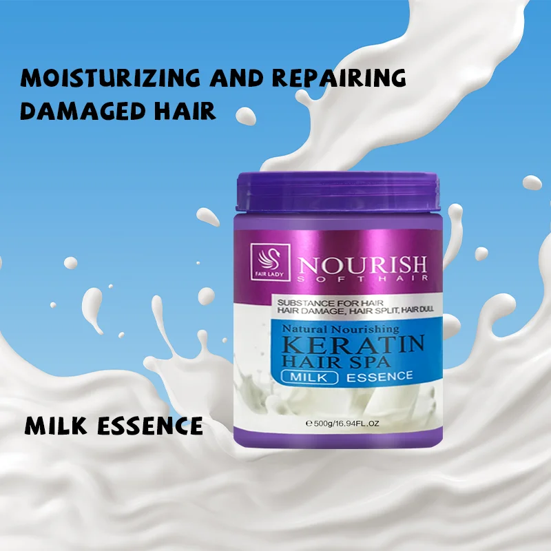 Custom Logo 500ML Natural Plant Hydrating Essence Deep Conditioning Biotin Collagen Keratin Hair Mask