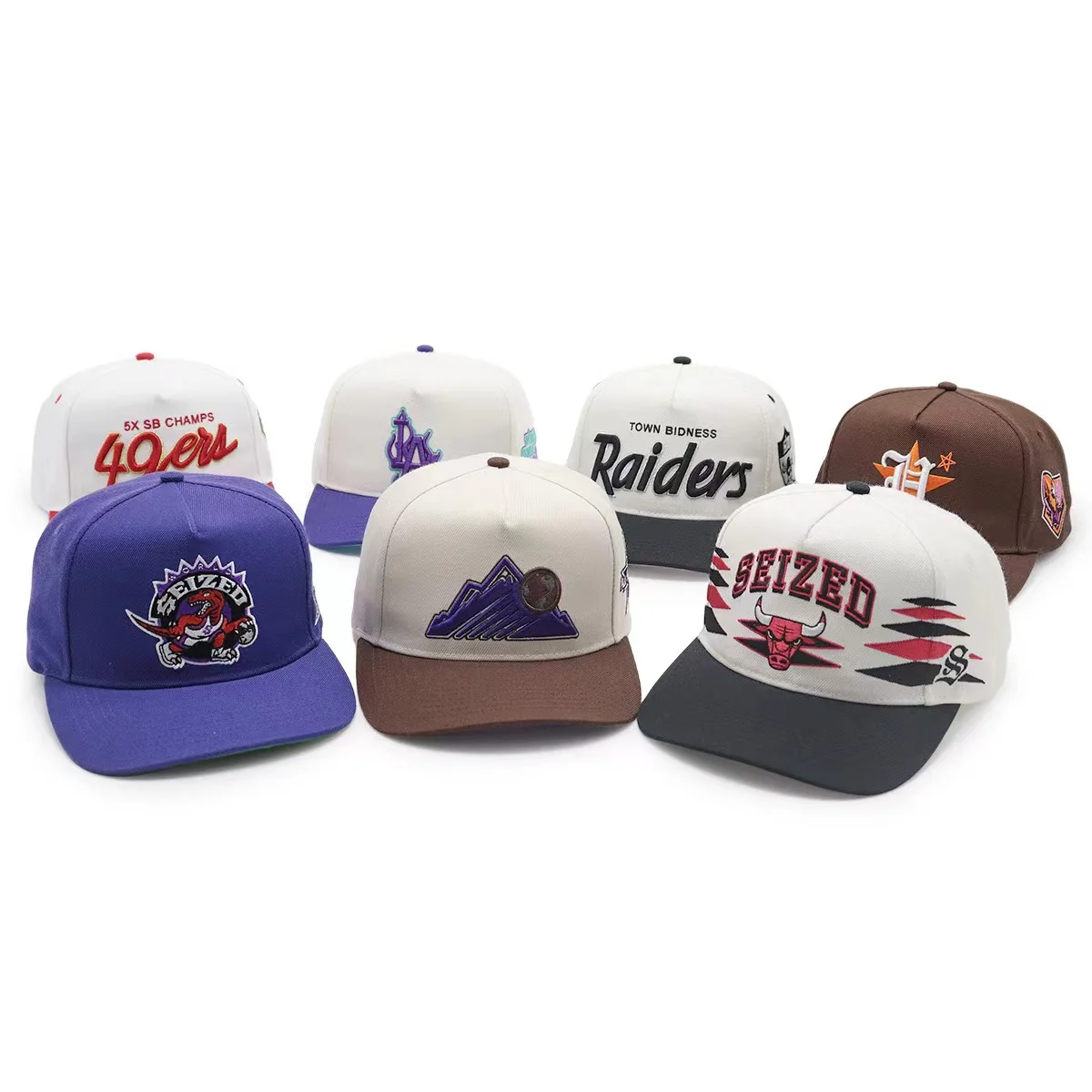 Two Tone Frame 5-Panel Baseball Caps with Embroidered Dot Pattern Sports Gorras Hats with Patch Baseball Cap Embroider