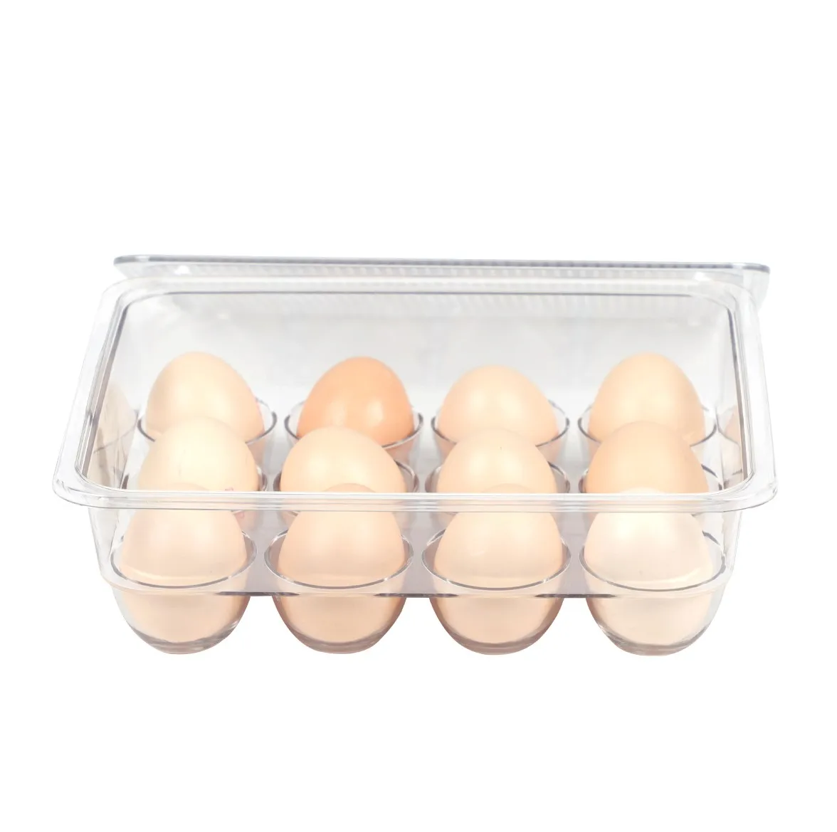 Durable 12 Eggs Refrigerator Storage Boxes with Lids, Eggs Tray for Refrigerator