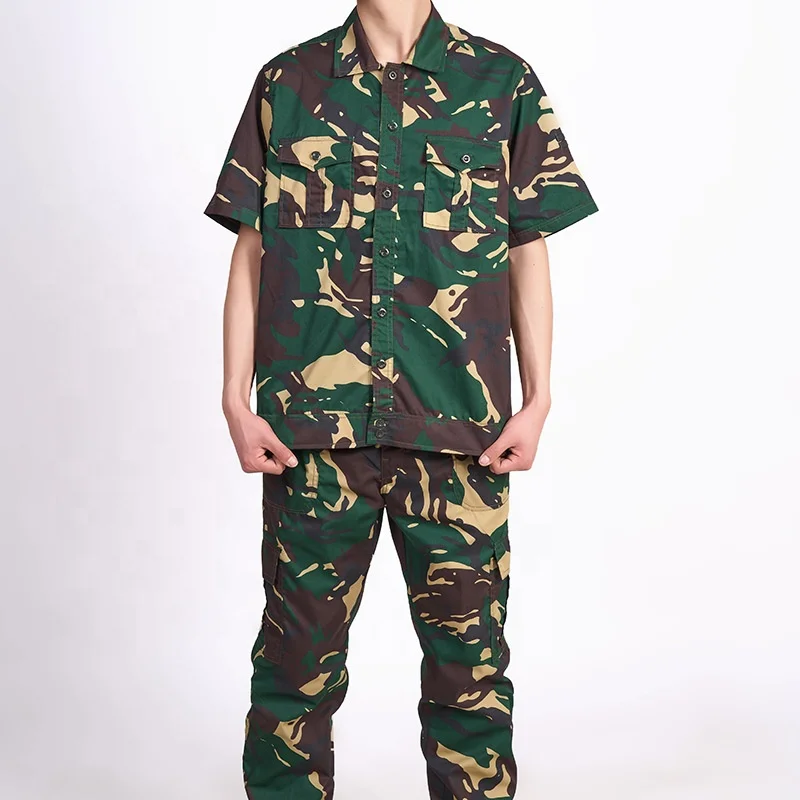 Camo Tactical BDU Uniform Combat Suit Military Short Sleeve Shirt Jacket Coat And Tactical Cargo Pants Set Army Uniform Military