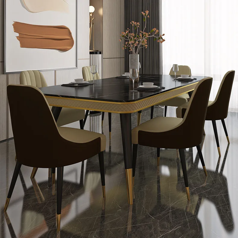 Marble Table Top Home Dining Room Furniture Dining Table Set