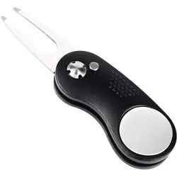 Инструмент для ремонта Гольф Divot переключающее лезвие гравировка мяч маркер клюшка для гольфа Выдвижная Кнопка Аксессуары для гольфа складной инструмент для гольфа