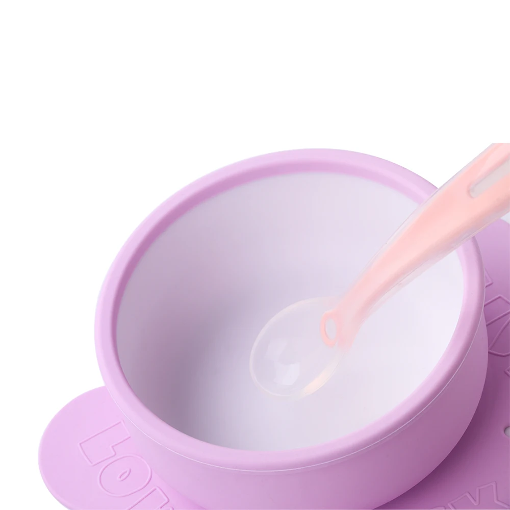 New Arrival Eco-Friendly Non-Toxic Anti-Slip Silicone Baby Feeding Set Bowl Baby Suction Bowl Silicone Children Tableware Bowl