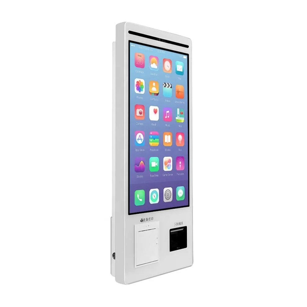 Hot Sales One-stop Order Kiosk Manufacturer 23.8' All in One Pc Touch Screen for Payment Kiosk With Cash Acceptor in Bank