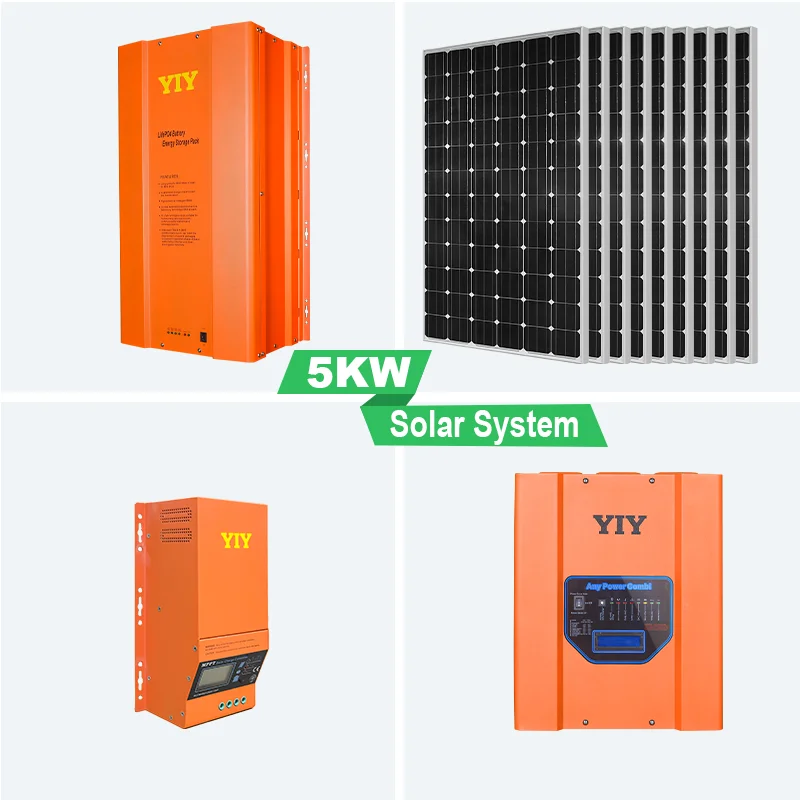 Off Grid Solar Power Systems Price 5000watt 5kw 10kw 20kw Solar Generator Home Energy System with 51.2V 200AH LiFePO4 Battery