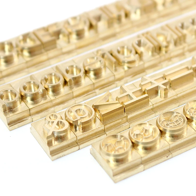 Number/Alphabet/Hebrew Brass Copper Flexible Heat Press LOGO T Slot Tall Engraving Mold Letters Hot Foil Stamping Letter Stamps