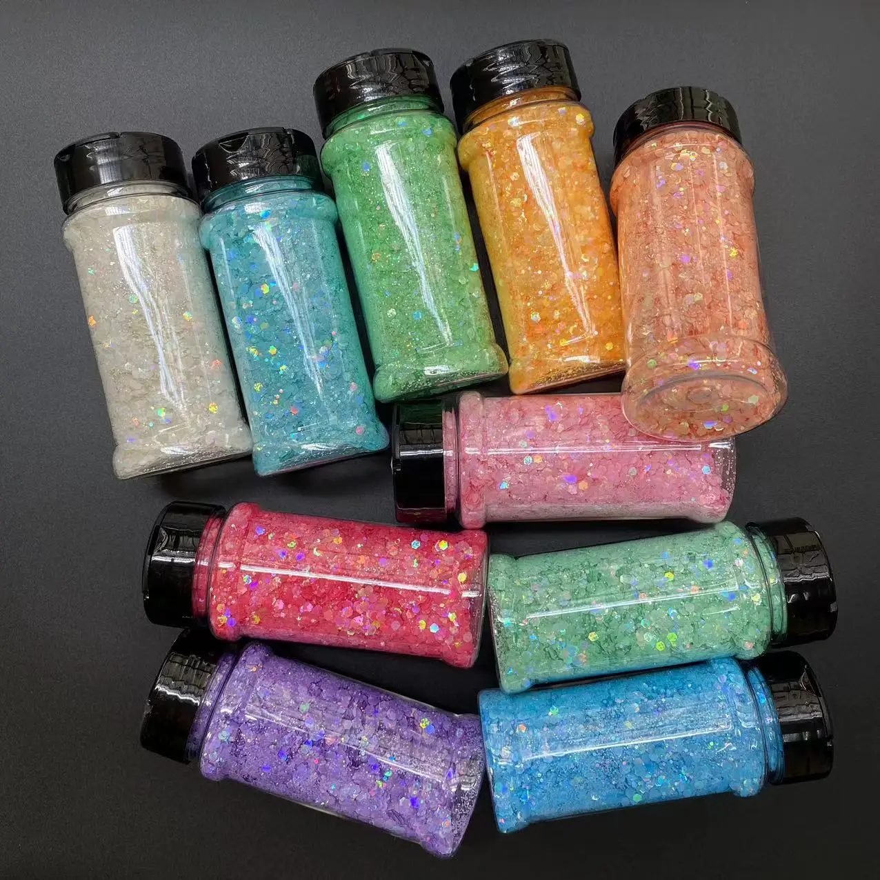 Wholesale Chunky Mix Glitter Polymer Clay Pieces  Shaker Bottle Glitter Containers