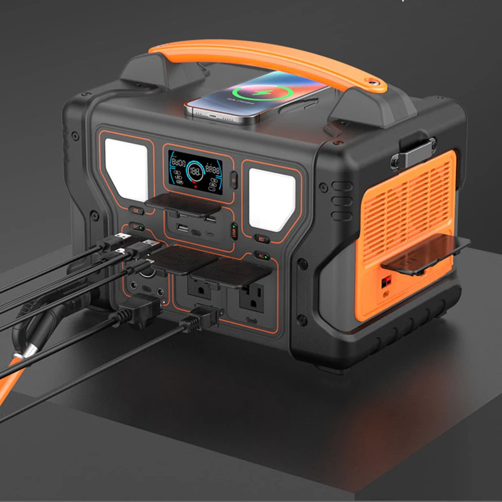 110 220 Volt Camping Home Solar Generator Waterproof 1200W UPS Portable Backup Battery Power Station With AC Outlet