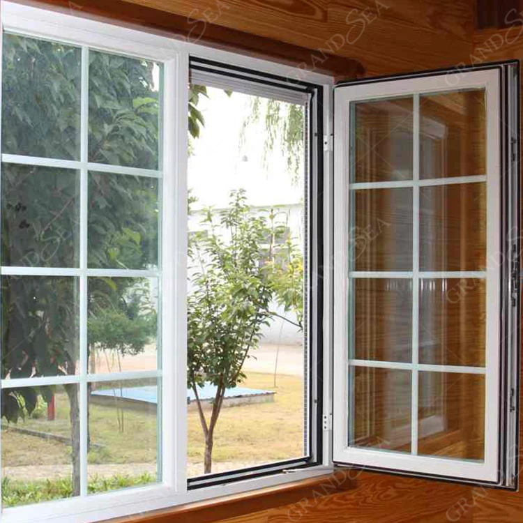 AS2047 Australian Standard high quality French Vinyl Casement House Double Glass UPVC PVC Double Glass Window