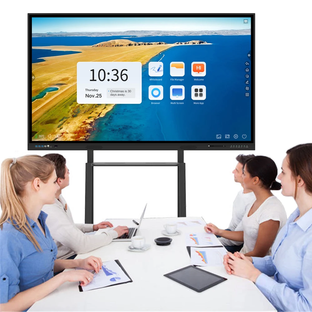 100 Inch IR Touch Interactive Flat Panel 4K LCD Digital Interactive Smart Boards for Conference