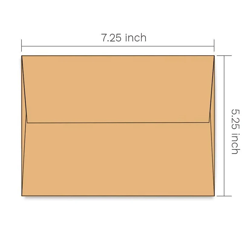 
A7 Invitation Envelopes 5 x 7 120GSM Brown Kraft Paper Envelopes Self Seal Perfect For Weddings Invitations Stationery Office 