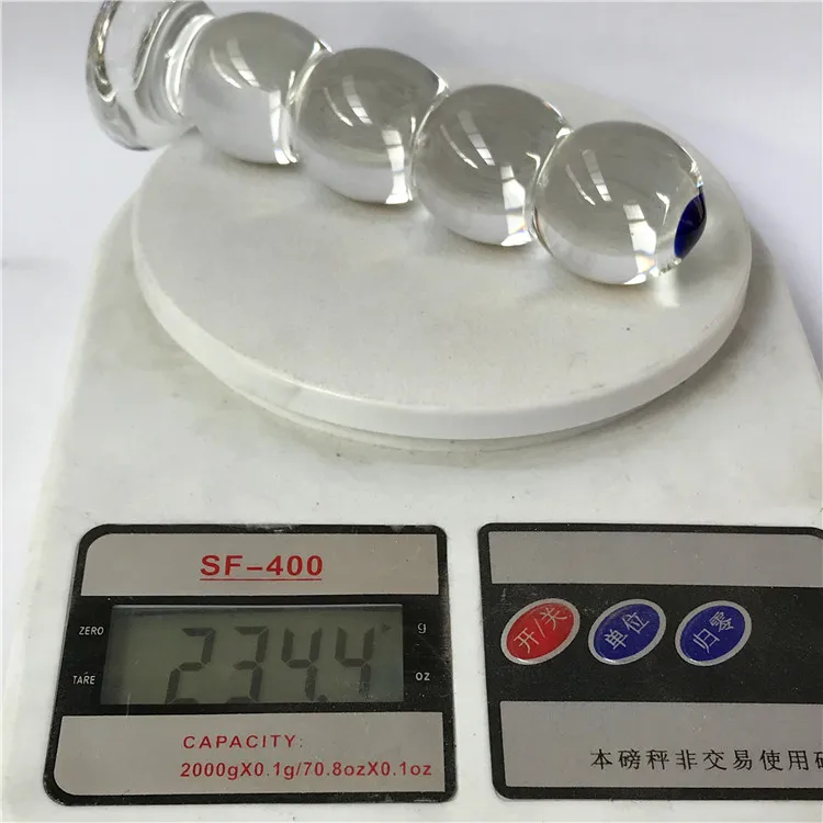 Modern type hand crystal penis decorative male glass dildo with four balls