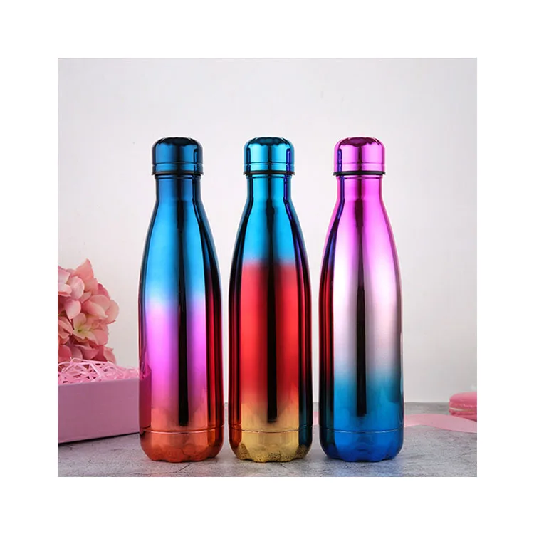 Factory Manufacture Various Gradual Change Color Coke Gift Stainless Steel Water Bottle