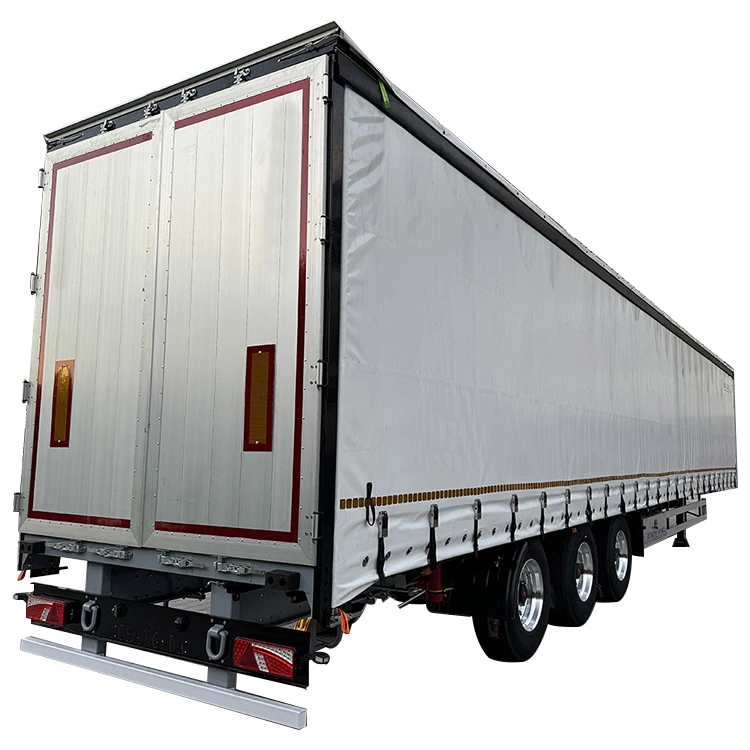 OTTC Certified Tri Axle Curtain Side Semi-Trailer Steel Truck Trailer with Aluminum Door and 12R22.5 Tyre
