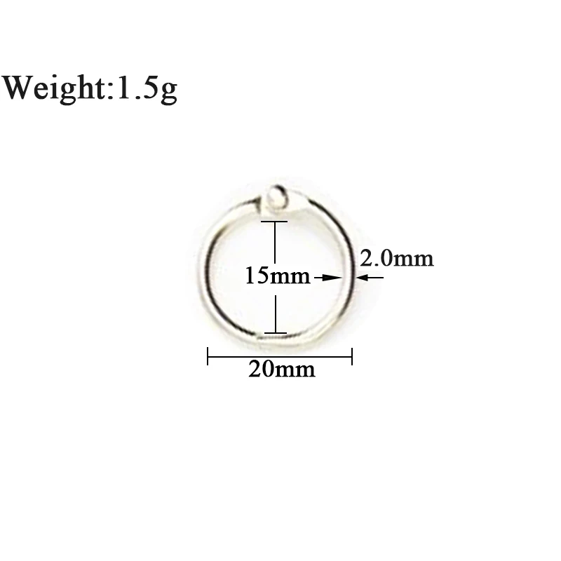 Binder Rings 20mm Silver Metal Book Rings Loose Leaf Ring For Index Cards For School Home And Office