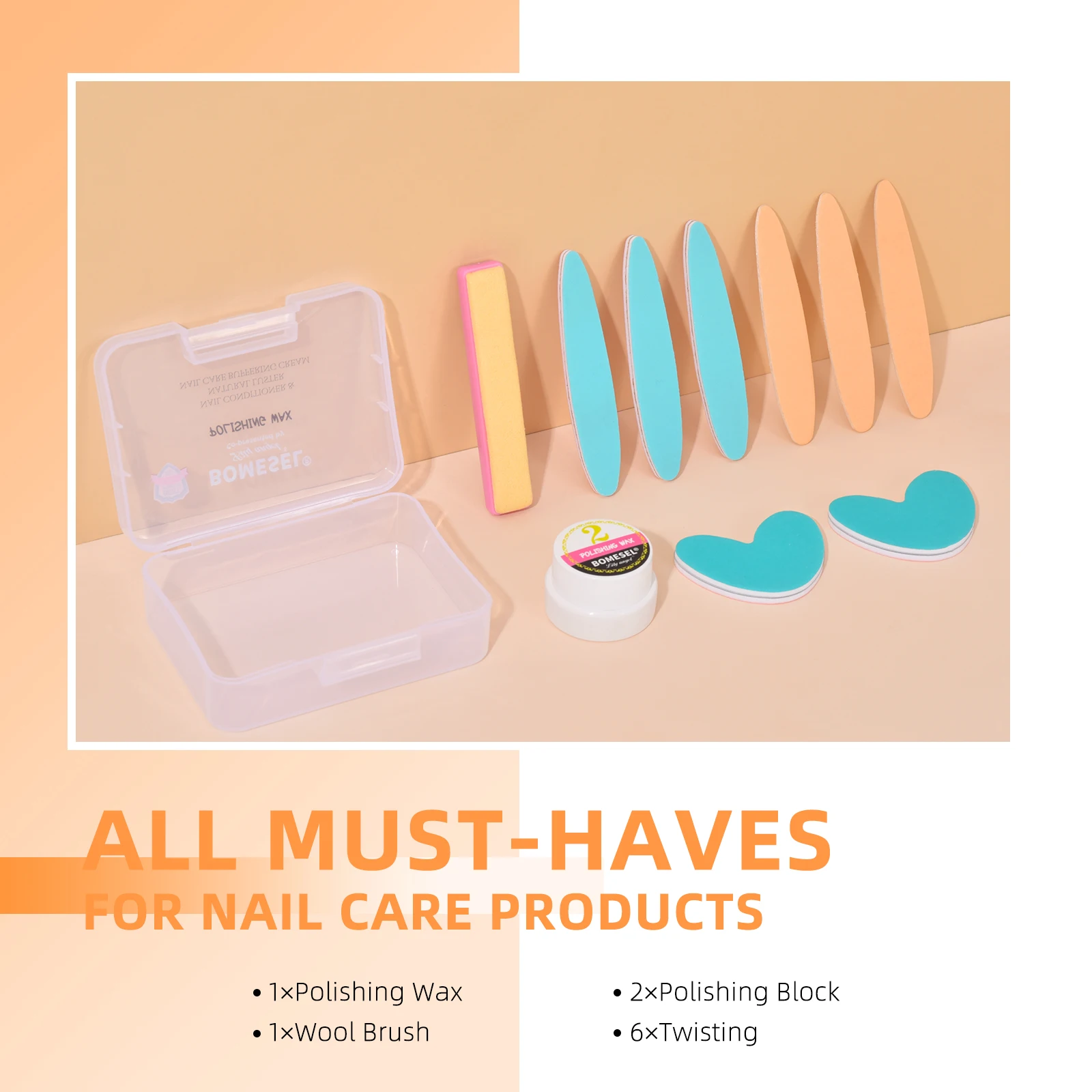 Factory Direct Sale  Nail Art Waxing Polishing Set Grinding Buffing Cream Buffer Manicure Kit Nail Polish Wax Set