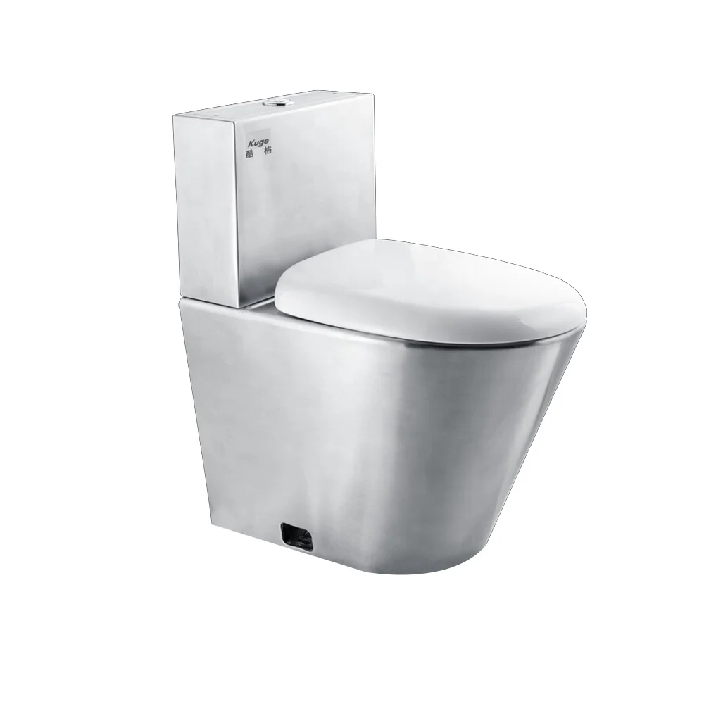 Chinese Manufacture 620 MM Siphon WC Toilet Price Stainless Steel Toilet Bowl With Cistern And PVC Lid