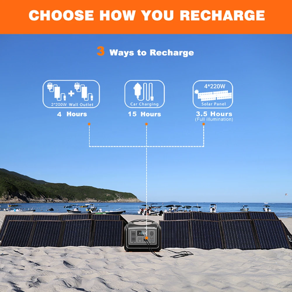 Factory Supply Backup Charger Camping LiFePO4 Battery 110V Emergency AC DC Solar Generator 220V Portable Power Station 1800W