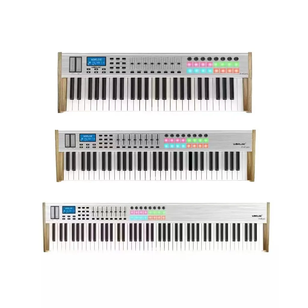 Worlde P-49 P-61 P-88 Pro Midi Keyboard Controller 49 61 88 Keys digital music audio studio piano custom for musical instruments