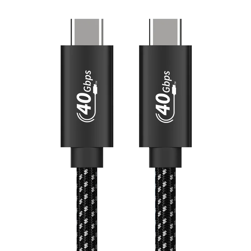 Nylon Braid USB4.0 Cable/Thunderbolt 3 USB C 5K@60Hz for Monitor/External SSD/eGpu