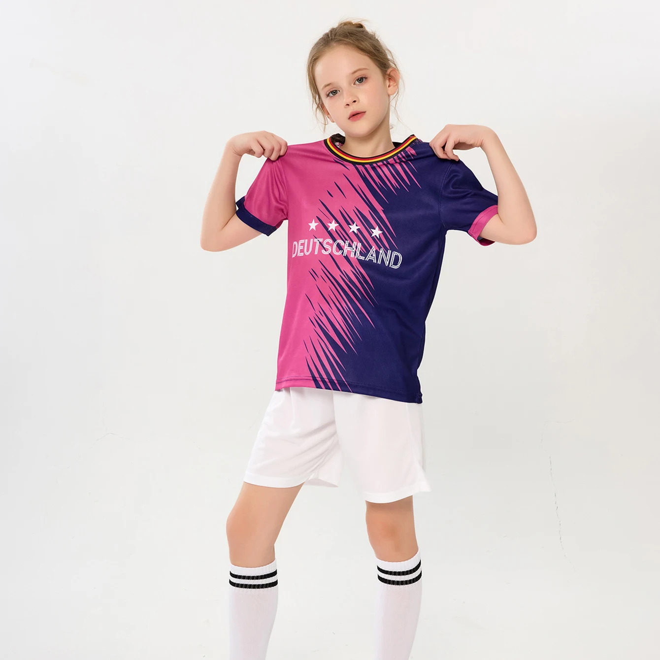 Germany Fashionable Kids Soccer Jersey High Quality Children Football Jersey Uniform 24/25 Boys and Girls Polyester Sports Wear