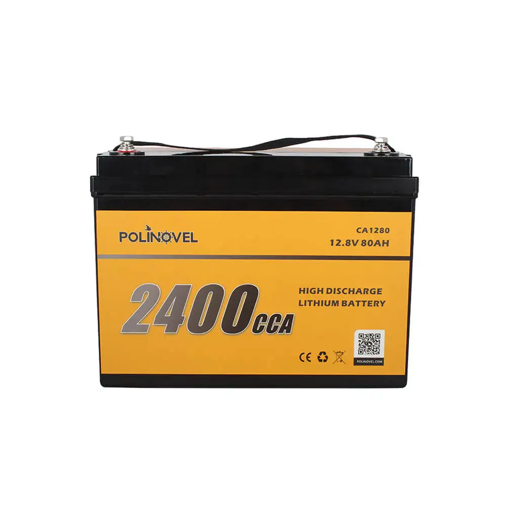 Polinovel 2400CCA Lifepo4 Car Audio 12V 80Ah Lithium Cranking Starter Jumpstarter Starting Battery