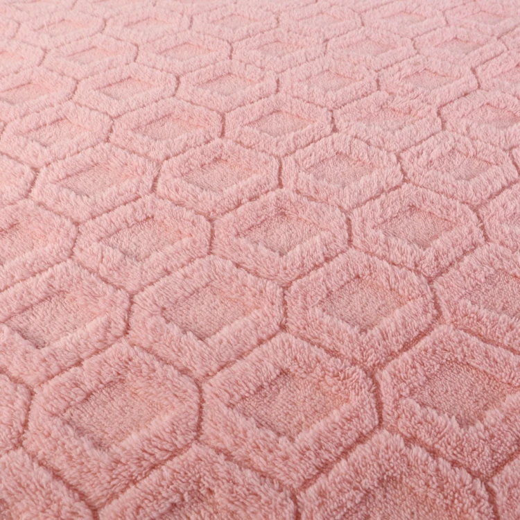 Factory Direct Sherpa 3D Jacquard plush Fleece Fabric OEM Two-side Warm Soft Plush Fleece Jacquard Sherpa Fabric