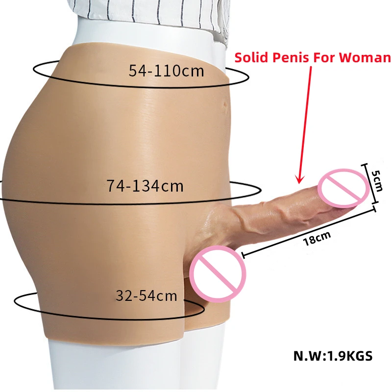 Adult Female Solid Artificial Dildo Panties Penis Women Man Masturbation Wearable Realistic Natural Silicone Dildo Underwear
