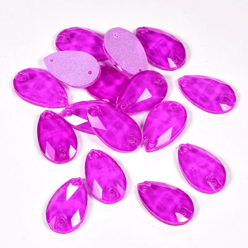 
Wholesale Neon Teardrop Glass Sew on Rhinestones for Sewed Rhinestones Clothes Decorations 