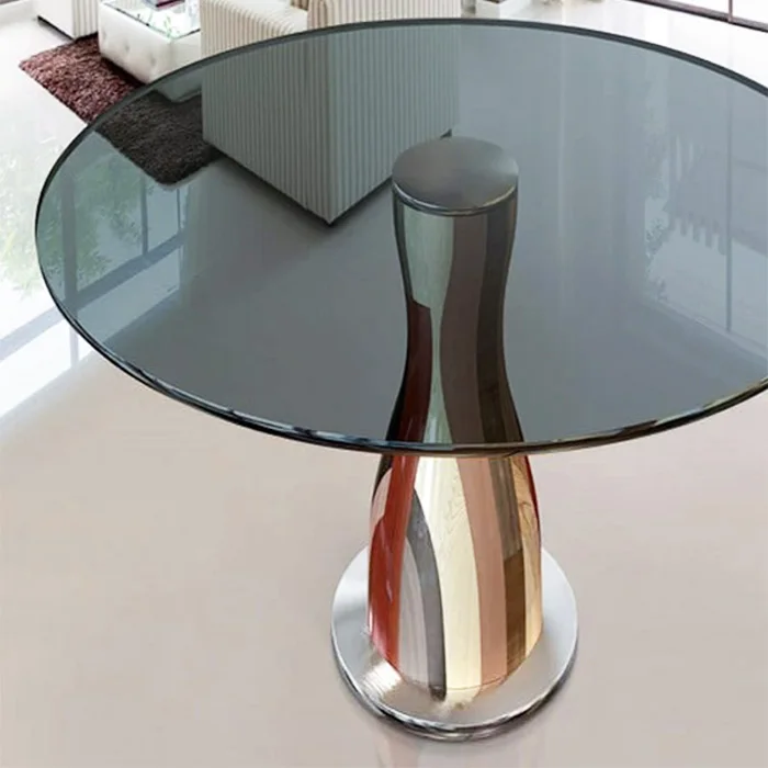 Factory Cheap Small Round Tempered Glass Coffee Table Top With Metal Leg For Living Room Bedroom Glass Tea Table
