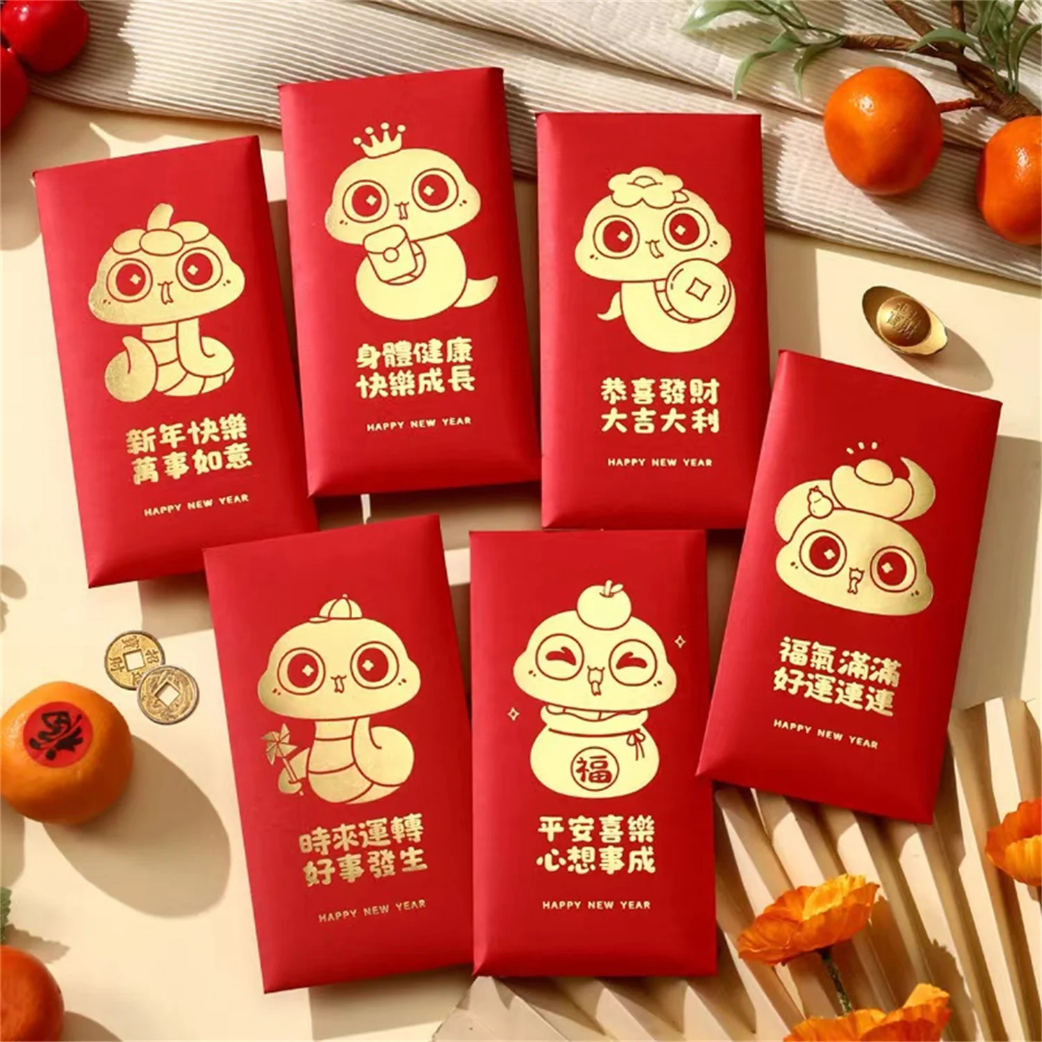 OEM Chinese new year red packet envelope kraft paper custom red envelope recyclable eco-friendly new year red pocket envelope