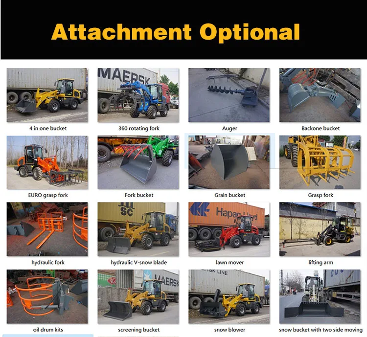 2 ton 3ton 4ton mini telescopic loader boom wheel loader wi mini loader wheel with Auger and CE approval