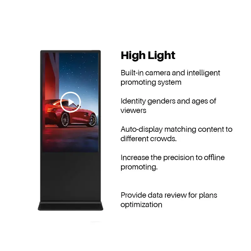 New Intelligent Promoting Solution Release Android Remote Control LCD Monitor With AI System Offline Display