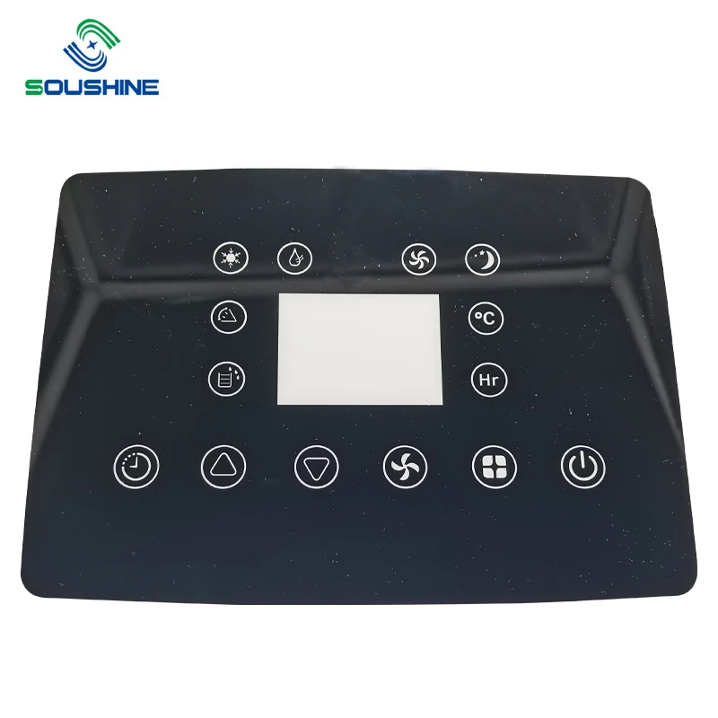 Slider Control Tempered PMMA Acrylic touch glass membrane switch keypad Panel