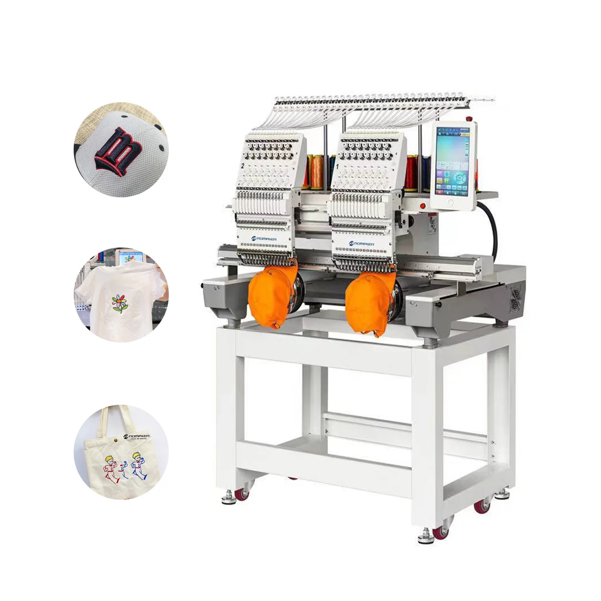 Computerized two head t-shirt and shoes embroidery machine high speed  3d  embroidery machine computerized