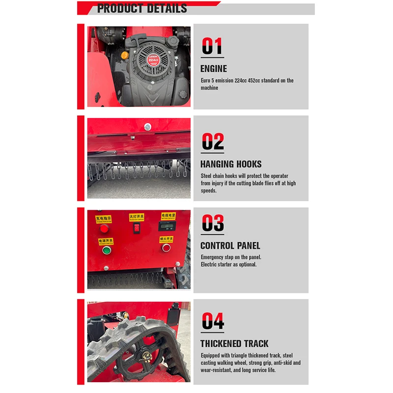 Crawler Robot Lawn Mower Self Propelled Remote Control Garden Grass Cutting Machine Automated Lawn Mower