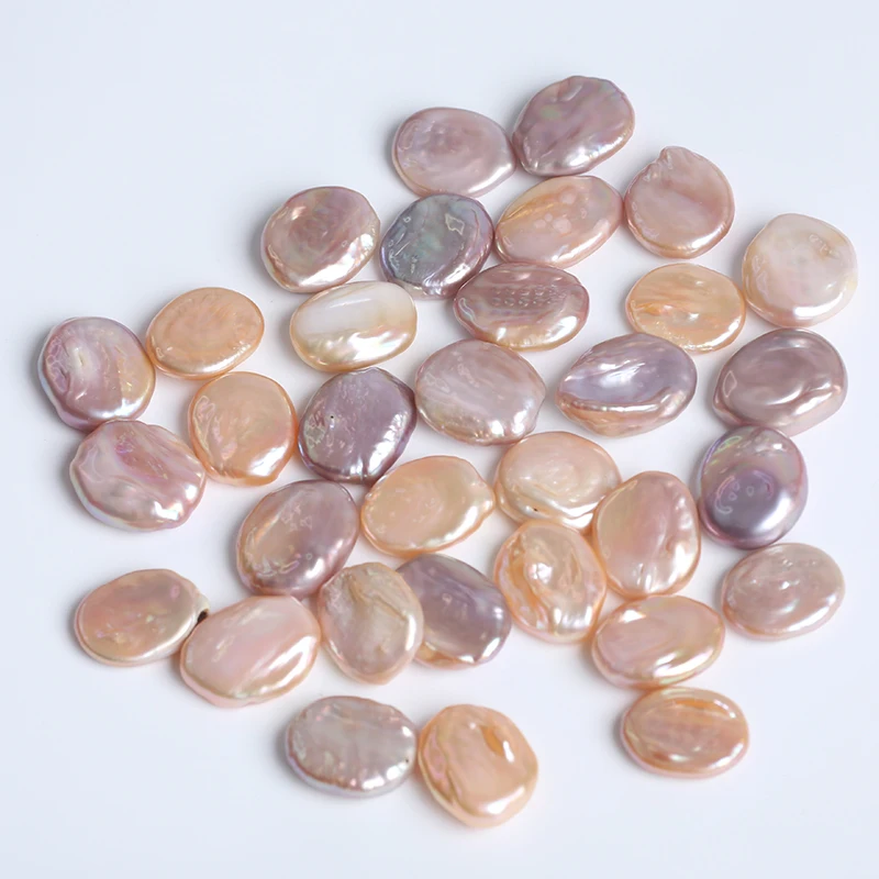 14-16mm Natural Freshwater Pearl Baroque Coin Pearl beads Loose Pearls High Luster Flawless
