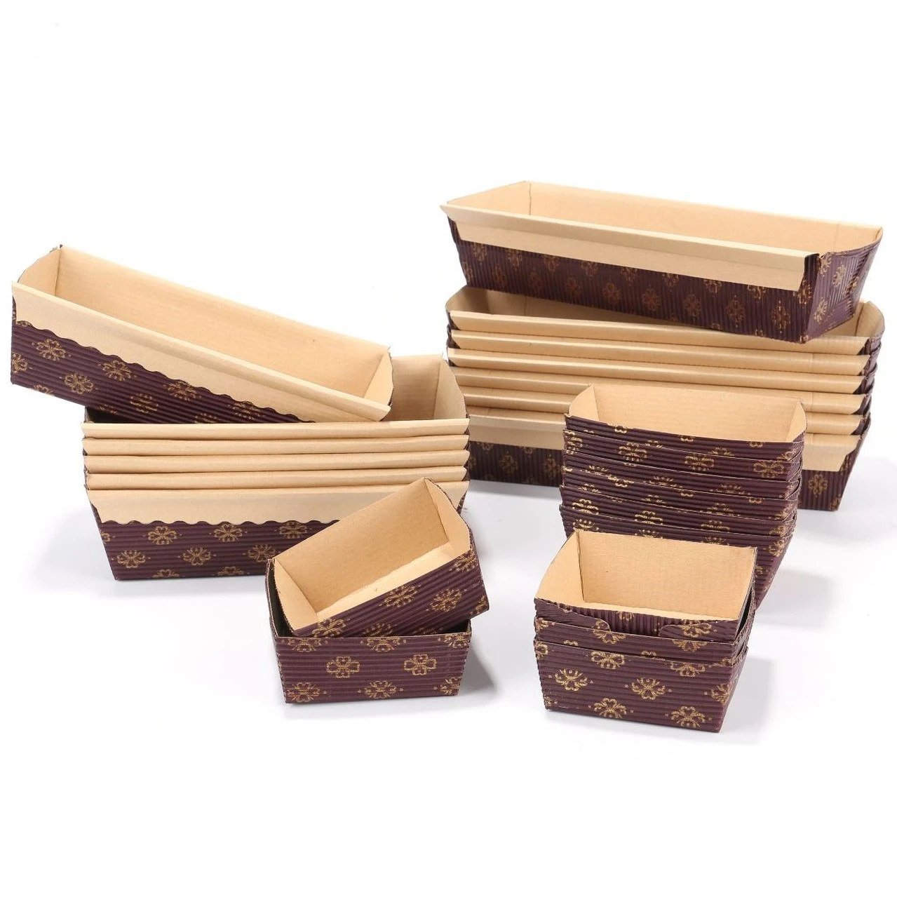 Brown Corrugated Paper Wrap Tray Disposable Baking Attic Mold Oven Microwave Freezing Bread Loaf Pan